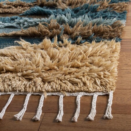 Safavieh Hand Knotted 9 x 12 ft. Kenya Contemporary RugBlue & Beige Rectangle KNY228M-9